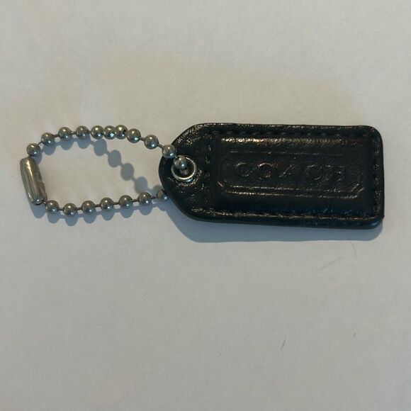 COACH Black Leather Hang Tag - Picture 1 of 3